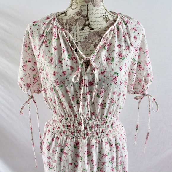 TheGet Floral Boho Peasant Cotton Maxi Dress S/M - Picture 4 of 11